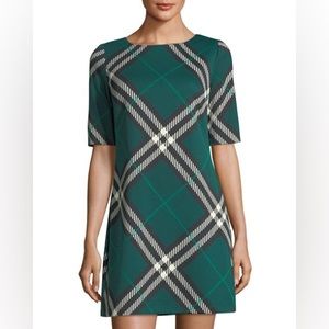 Eliza J Green Plaid Mini Shift Dress